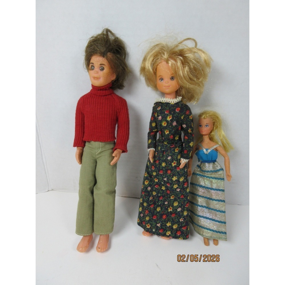 Vintage Mattel Sunshine Family Dolls Lot 1973 1970 Male Female Chris Tutti